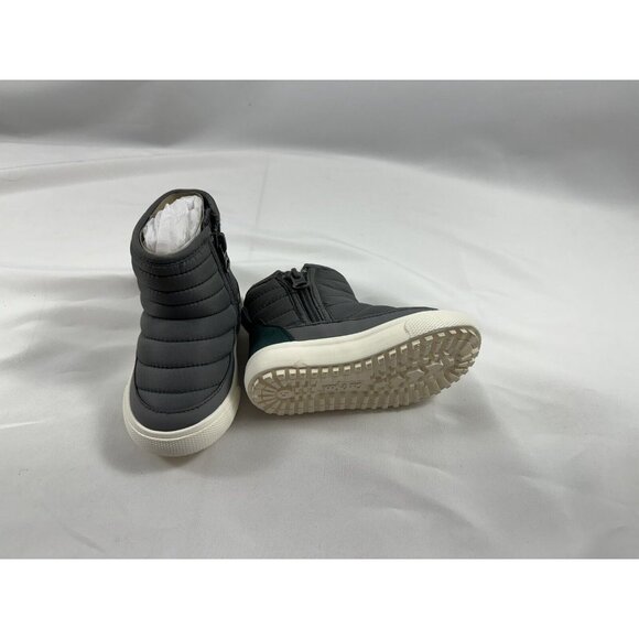 New!! Toddler Boys Ainsley Zipper Booties - Cat & Jack Gray W/ Green Back Size 5 - Picture 4 of 5